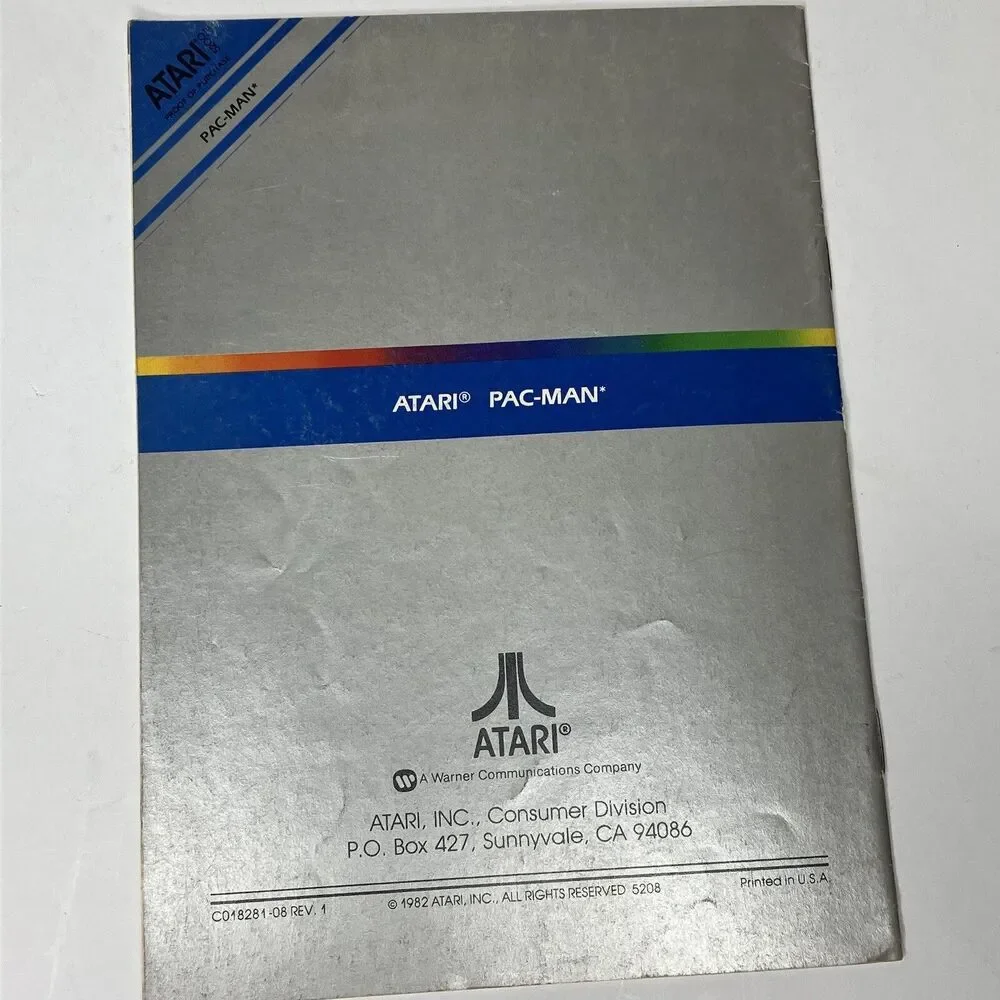 ATARI 5200 Pac-Man Vintage Video Game Cartridge Controller Inserts & Manual